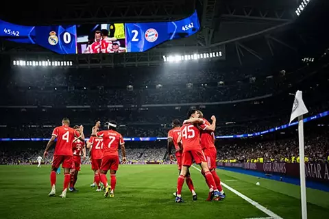 بايرن ميونخ يُسقط ريال مدريد على ملعبه ويضع قدمًا بنصف نهائي دوري الأبطال